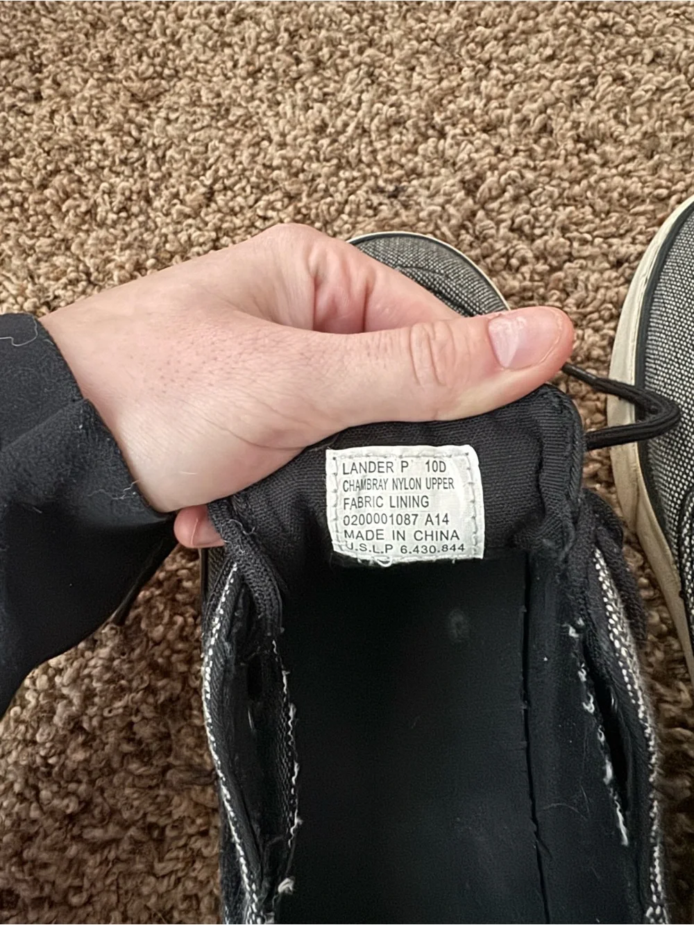 Polo by Ralph Lauren Men’s Black and Gray Canvas Boat Shoes